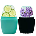2Pack Ice Roller for Face, Qewro Silicone for Tone skin, Reusable Eye Puffiness Relief, Ice Roller Mold for Neck, Facial Roller to Remove Fine Lines Pores Anti Wrinkles (2Pack Green and Black)