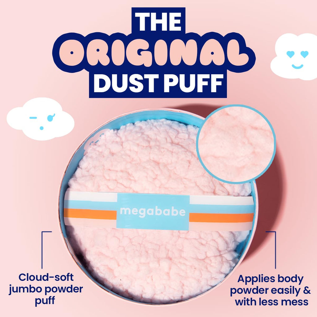 Megababe Dust Puff, Oversized Body (6” x 3”) Ultra-Soft Powder Puff