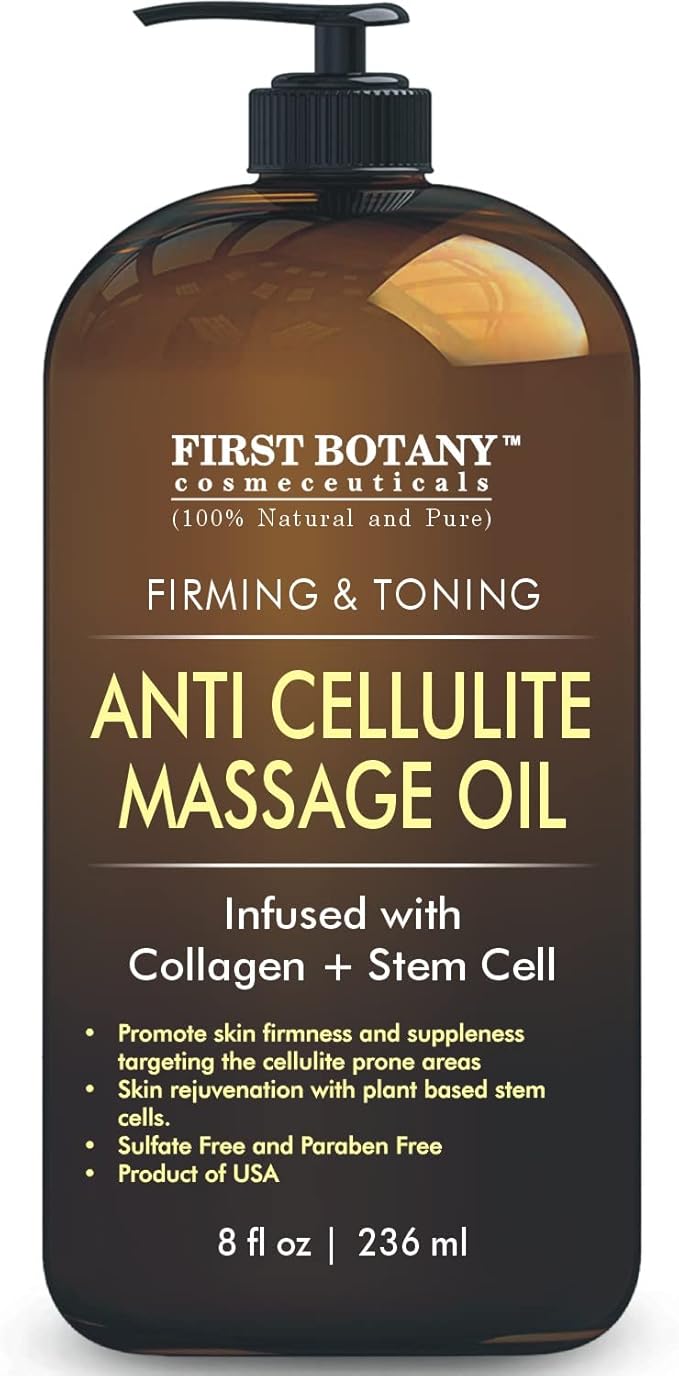 Anti-Cellulite Massage Oil with Collagen & Stem Cells, 8 fl oz