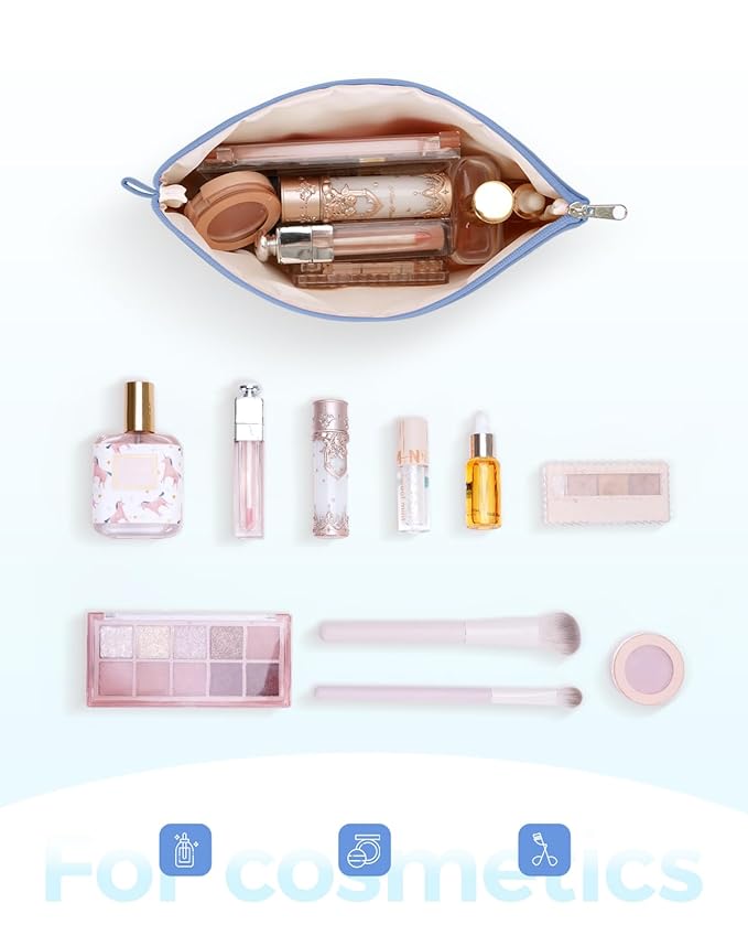 WANDF Small Makeup Bag for Purse, Small Cosmetic Bag for Women