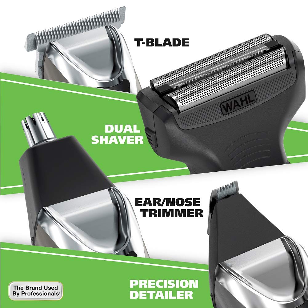 Wahl Stainless Steel Lithium Ion 2.0+ Slate Beard Trimmer for Men - Electric Shaver, Nose Ear Trimmer, Rechargeable All in One Men's Grooming Kit (Pack of 6)