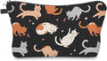 Aiphamy Cute Travel Makeup Bag Cosmetic Bag Small Pouch Gift for Women (Cat Black)
