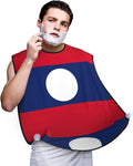 Flag Of Laos Print Beard Bib Apron For Men, Beard Hair Catcher For Men Shaving Trimming,Beard Cape Cloth