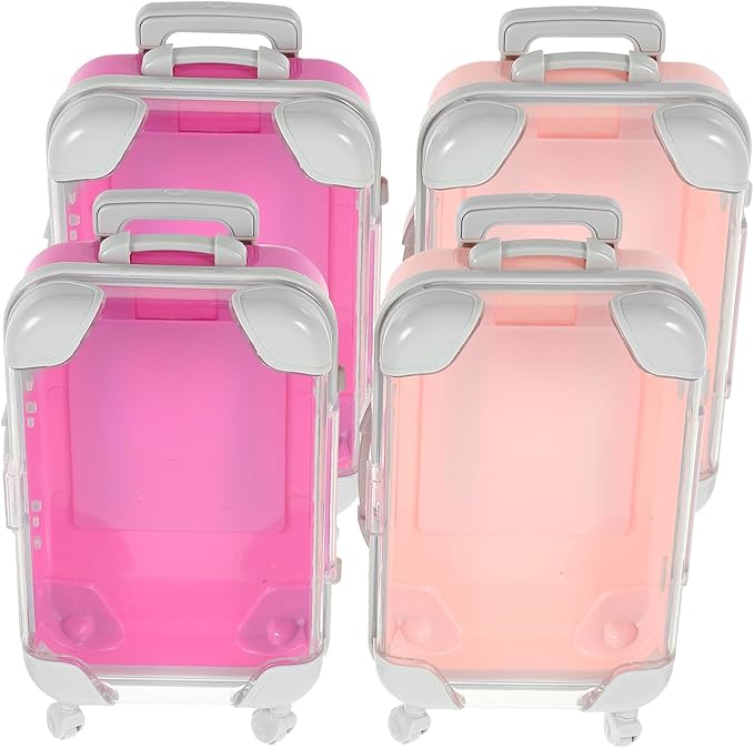 ABOOFAN 4pcs False Eyelashes Organizer Boxes Mini Luggage Travel Makeup Storage Case Portable Lash Packaging Suitcase for Women