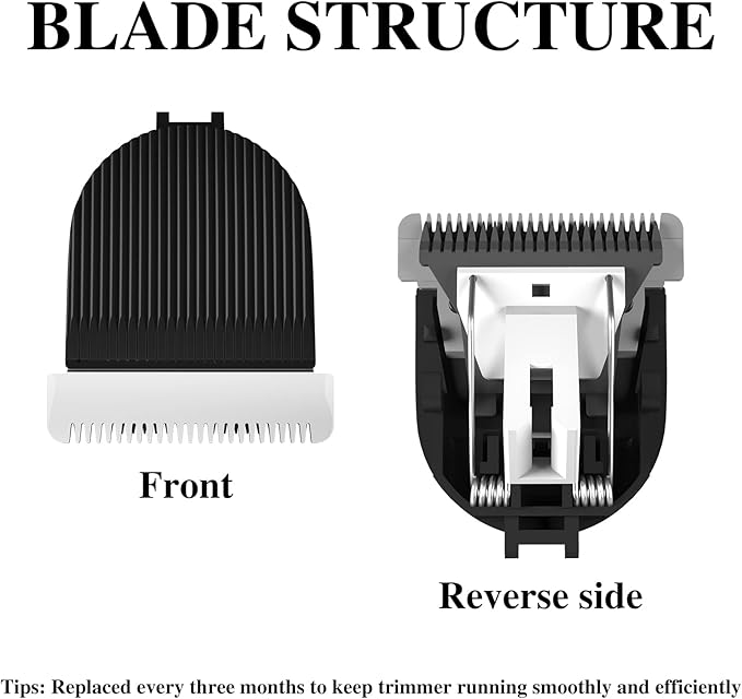 Replacement Blade for OLOV Electric Groin Hair Trimmer, Hygienic Snap-in Replaceable Ceramic Blade Heads, Black