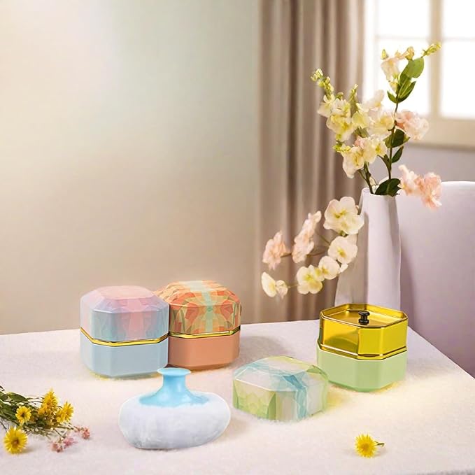Body Powder Puff and Container, Portable Dusting Powder Container with Puff Dusting powder Case Box Jar for Baby Women Home and Travel Use(Orange)