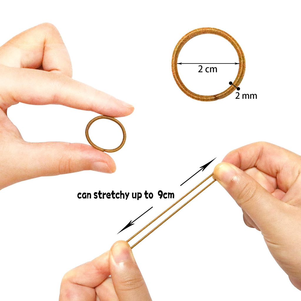 WillingTee 200PCS Small Hair Ties,No Crease,No Damage Baby Hair Ties