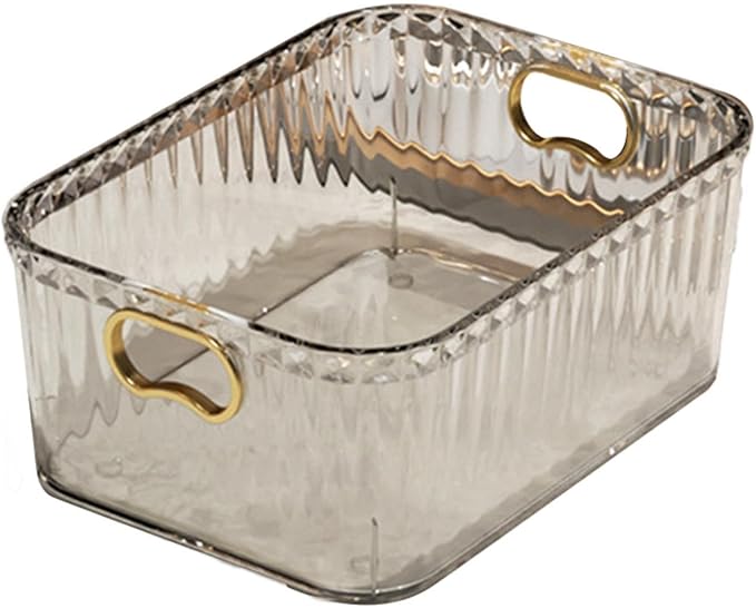 Acrylic Makeup Storage Bin Jewelry Organizer Storage Container Lightweight Multipurpose Portable for Pantry Laundry Accessory, Clear