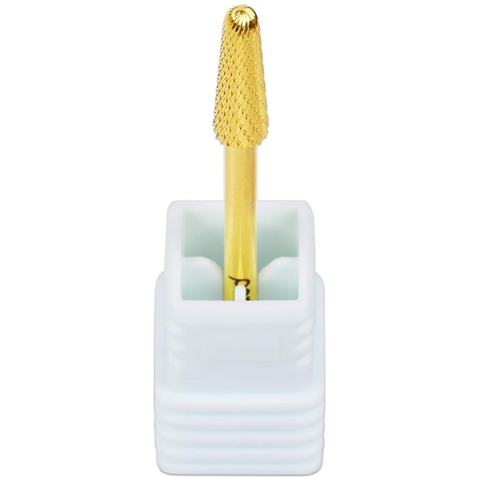 USA PANA Professional 3/32" Shank Size - Cone Shape Carbide Bit - Nail Drill Bit for Manicure Pedicure Tools Dremel Machine - Gold, Silver (Medium, Gold)