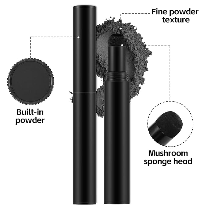GEUUFEA Beard Pen Filler Styling Kit for Men, 4-tip Beard Filler Pencil (Black), Soft Cotton Tip, Long Lasting Waterproof, Beard Stick Beard Shadow, Beard Shaping Tool for Hairline and Beard Fillers
