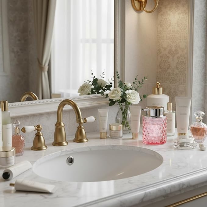 Fvstar 10 Oz Glass Hand Soap Dispenser with Pump, Refillable Bathroom Gold Foaming Soap Dispenser, Vintage Glass Diamond Lotion Container Bottle for Bathroom and Kitchen (1, Pink and Silver)