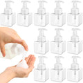 Domensi Foaming Soap Dispenser 8.5 oz Foam Pump Bottle Bulk Empty Travel Foaming Dispenser Refillable Hand Soap Plastic Pump Bottle Travel Clear Container for Bathroom Vanities(12 Pcs,White)