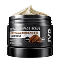 JVR Face Scrub for Men, Facial Scrub for Deep Exfoliating, Cleansing Blackheads, Ingrown Hair, Pre-shave Soften, Organic Formulated with Coffee Extract, AHA and BHA Face Exfoliator (8.46 oz)