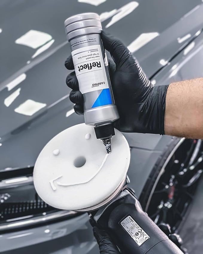 CARPRO Reflect High Gloss Finishing Polish - Reflective & Glossy Finish Without Durable Fillers, Silicones, Waxes, Polymers, or Teflon - Body Shop Safe, No Dusting. Rotary & Dual Action - 500mL (17oz)