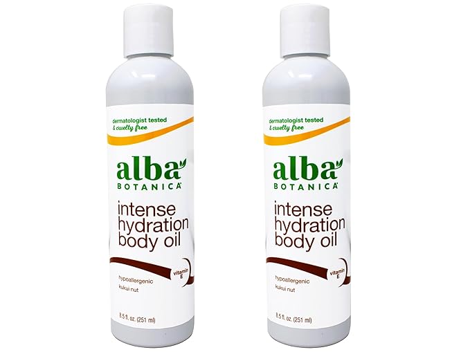 Alba Botanica Hawaiian Organic Body Oil - Kukui Nut - 8.5 Ounce (Pack of 2), 'Packaging may vary'