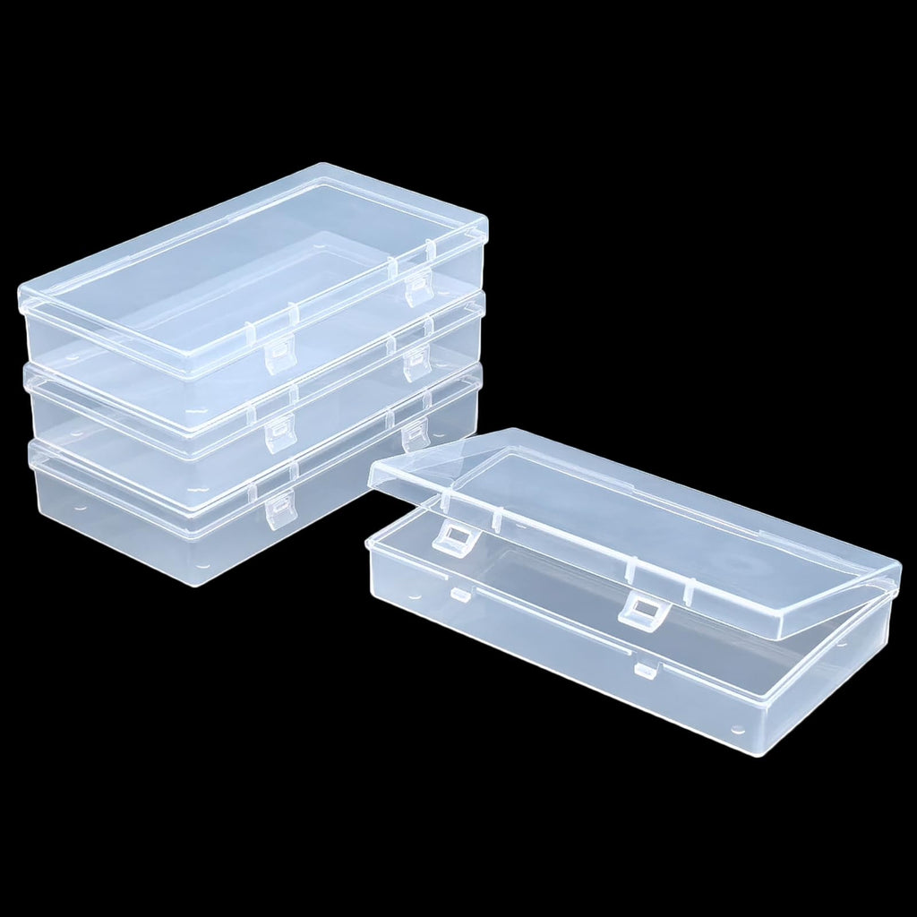 4 Pack Rectangular Clear Plastic Storage Containers 6.1x3.3x1.18 inch