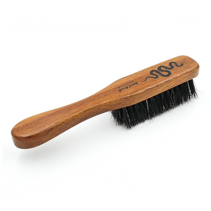 Menesia Boar Bristle Beard & Mustache Brush, Small Size