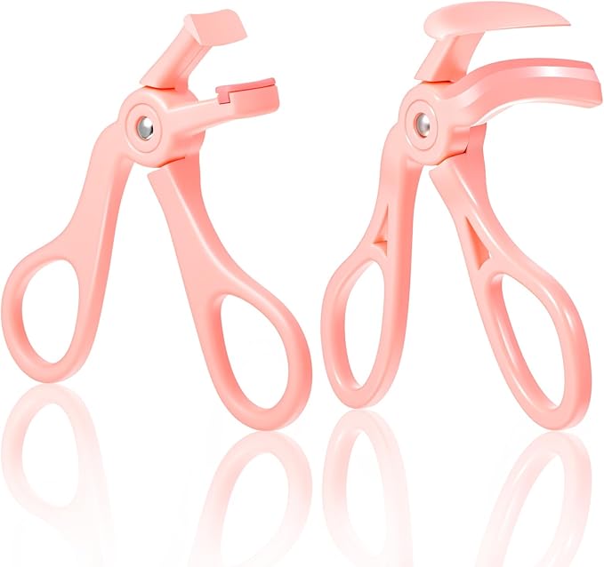 LXUEJIE 2 Style Eyelash Curlers, Plastic Eyelash Curler, Premium Cute Small Eye Lash Curler for No Pinching or Pulling Lash, Professional Makeup Tool for Eyelashes for Long Lasting (Pink)