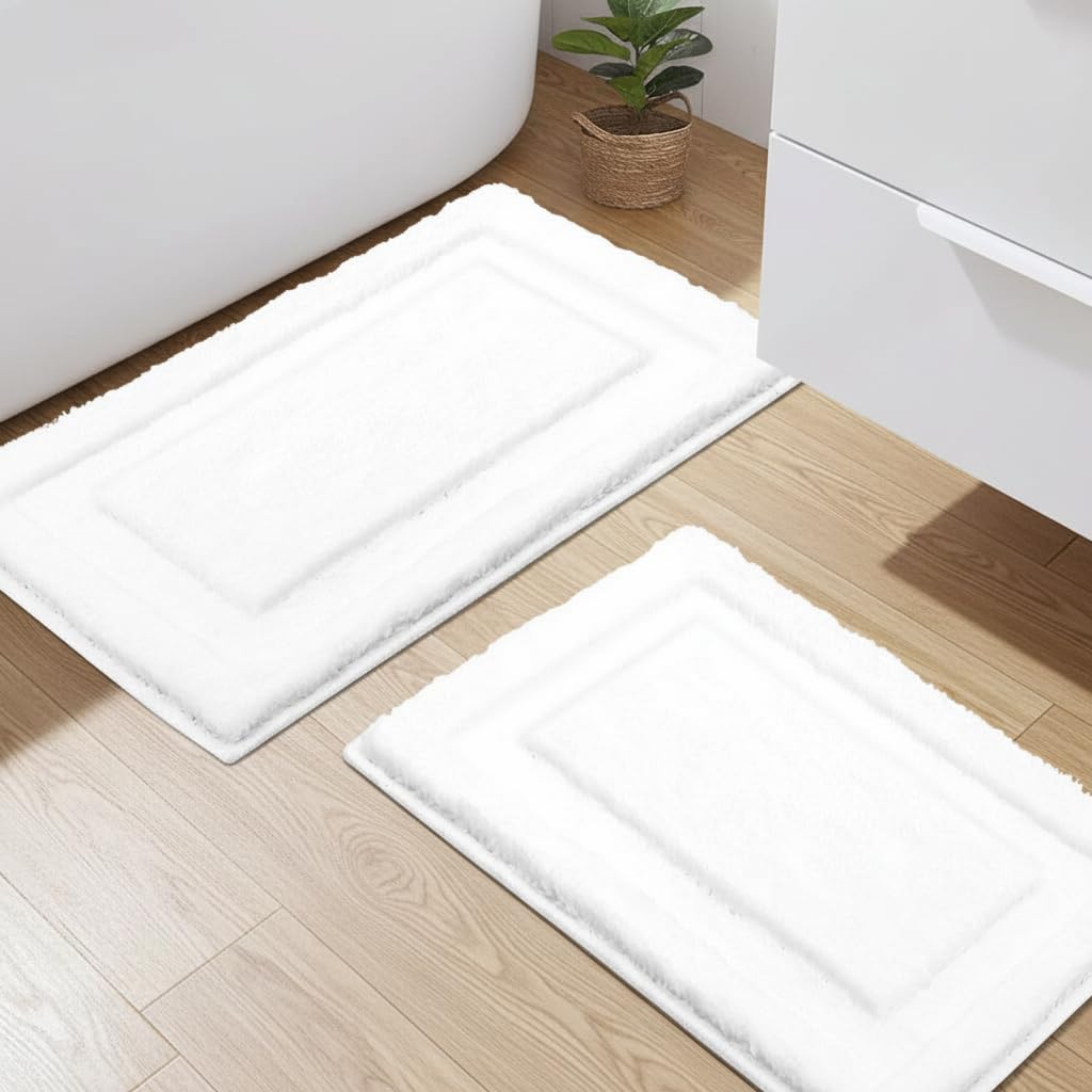 SHACOS Soft Microfiber Bathroom Rugs Set 2 Pieces with Toilet Rug