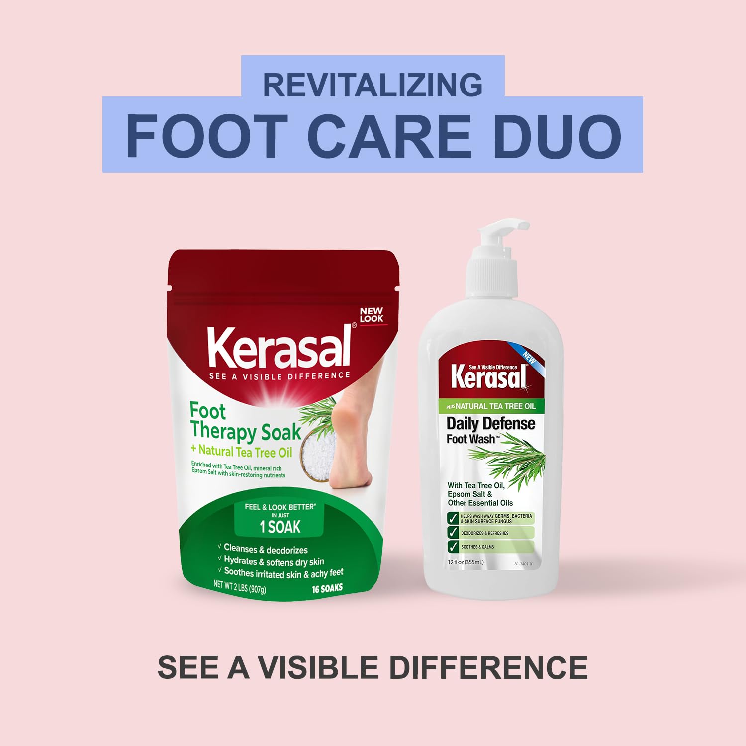 Kerasal Daily Defense Foot Wash Daily Cleanser for Feet, 12 Ounce (Packaging May Vary)