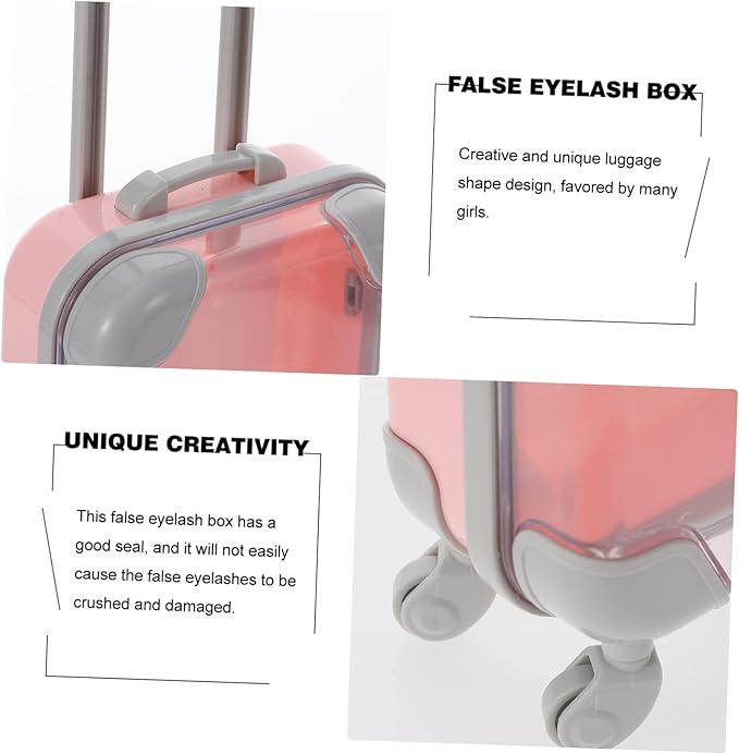 VICASKY Eyelash Storage Box Eyelash Organizer Case for False Lashes Waterproof Plastic Lash Container Handle for Travel and Makeup Enthusiasts