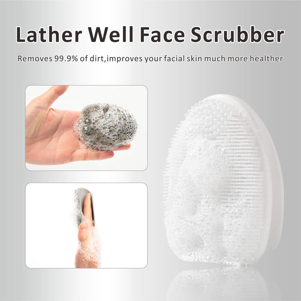 HIEERBUS Silicone Face Scrubber,2 Pack Face Scrubber for Women Men, Manual Face Exfoliator Brushes Scrubber,Facial Cleansing Brush for Exfoliating Blackhead Remover Acne Pore Cleansing Massaging