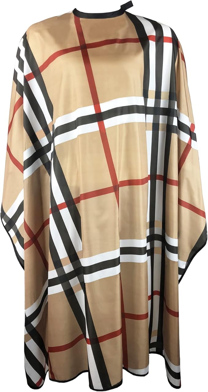 Pelocapa Haircut Barber Cape for Men, Professional Salon Cape with Snap Closures, Hairdresser Cape for Adults, Large Waterproof Cape for Hair Cutting, Styling - 63”× 56” (Classic Beige Color)