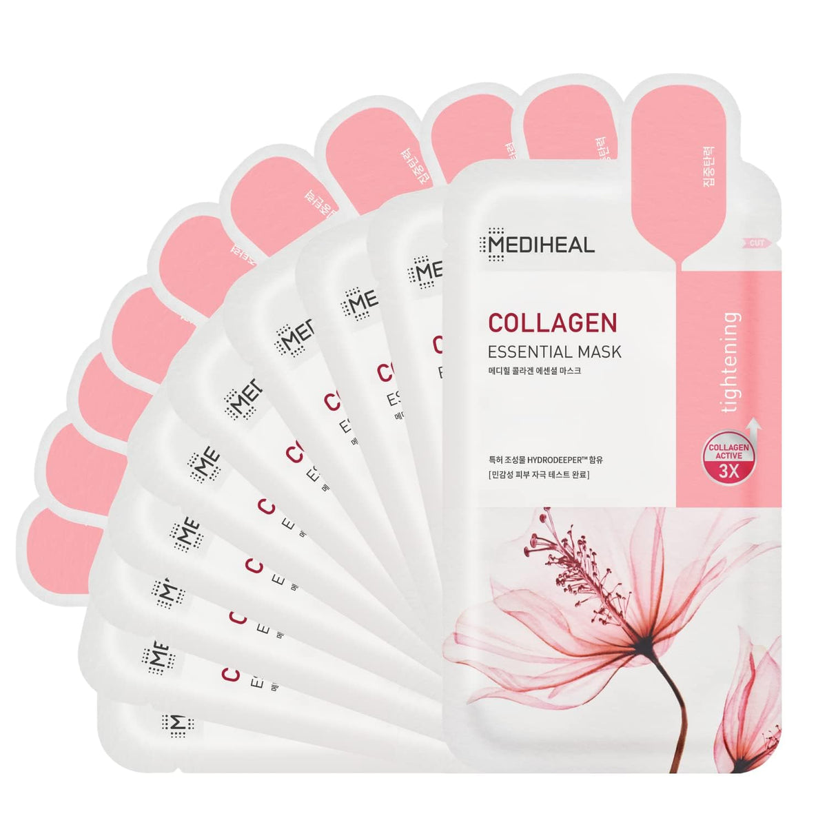 Mediheal Best Korean Sheet Mask - Madecassoside Essential Face Mask 10 Sheets For Sensitive Blemish Prone All Skin Types Hydrating Moisturizing Calming Soothing