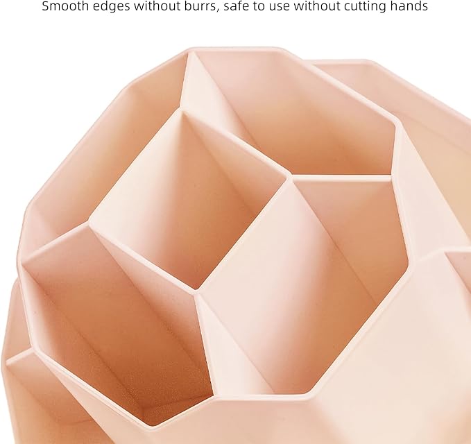 TNDCKP 360° Rotating Pink Makeup Brush Holder Organizer with 9 Slots, Makeup Organizers Countertop, Makeup organization and Skincare Storage for Vanity, Desktop, Bathroom (PINK)