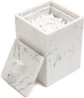 Joitsvia Qtips Holder with lid, q tips holder, Cotton Ball Holders for Bathroom, Resin Bathroom Jars, Cotton Ball Organizer for Jewelry Necklace Ring Earring Storage Jar Gift Case, Gravel White
