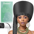 Hooded Hair Dryer Bonnet - Fast-Drying Bonnet Hair Dryer for Natural Hair, Deep Conditioning, Styling, & Curl Enhancing - Adjustable Fit, Heat Distribution, Portable & Lightweight for Travel（Black）
