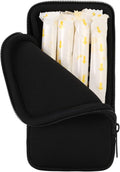 Koikyu Tampon Storage Bag, Neoprene Tampon Organizer Case with Zipper Small Pouch for Feminine Products Portable Period Bags for Women,Ladies (Black)