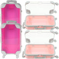 MUSISALY 4pcs False Eyelash Storage Cases Mini Luggage Makeup Organizer Portable Eyelash Extension Container for Travel and Daily Use