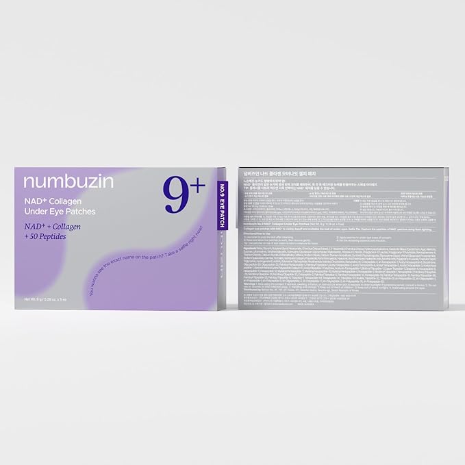 numbuzin No.9 Eye Patches, NAD+ Collagen Jelly Eye Masks with Peptides, Caffeine & Niacinamide, Cooling Under Eye Patches for Puffy Eyes & Eyebags, Skin Hydrated in Summer, 5 Pairs (10 Patches)