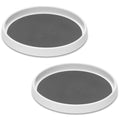 2 Set, 10 Inch Non-Skid Lazy Susan Organizers - Turntable Rack for Cabinet, Pantry Organization and Storage, Kitchen, Fridge, Bathroom Makeup Vanity Countertop, Under Sink Organizing, Spice Rack