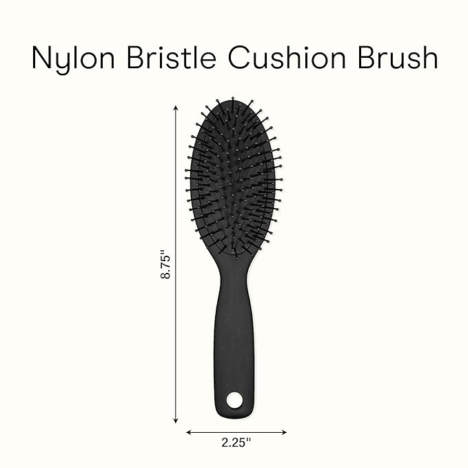 CONAIR Men Hair Brush, Men’s Detangler Brush for Everyday Brushing and All Hair Types, Flexible Cushion Base with Ball-Tipped Bristles Won’t Snag or Pull, Black
