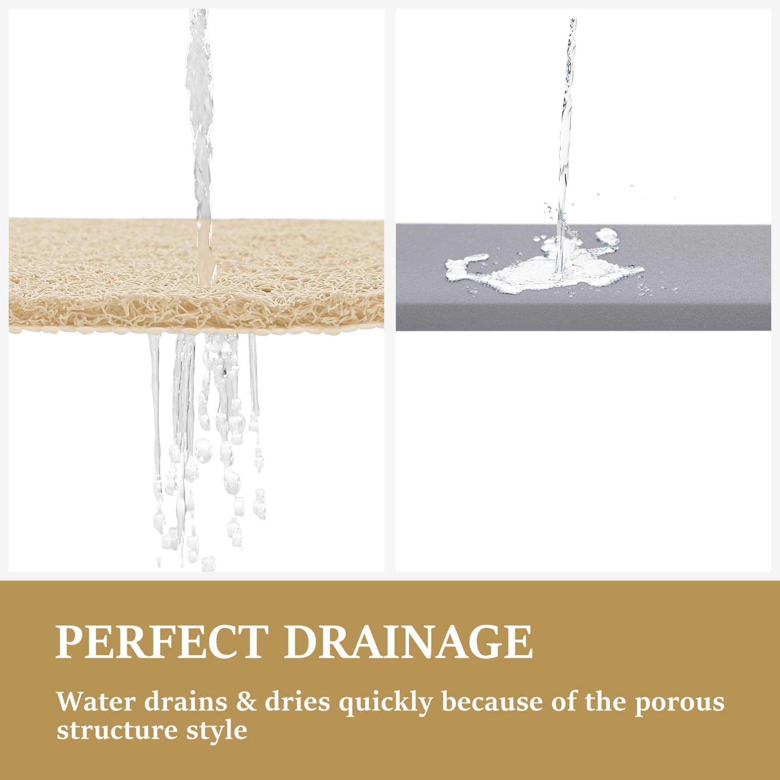 LuxStep Shower Mat Bathtub Mat,Non-Slip Bath Mat with Drain, Quick Drying