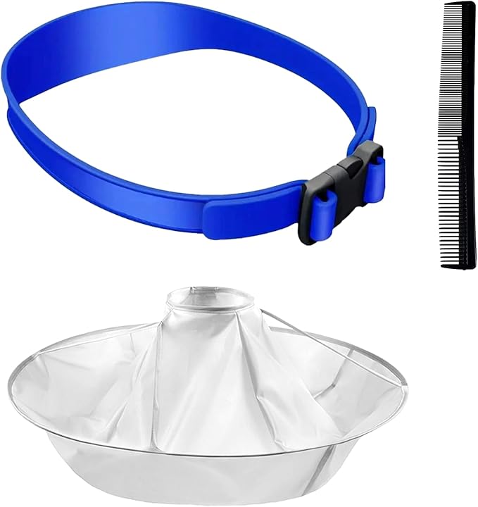 Fade Haircut Guide for Men,Hair Cutting Kit,Include Self Haircut Guide & Cape Umbrella Waterproof,Cutting Combs for Hair Stylist, Adjustable Blue Fade Hair Cutting Guide, Salon Supplies for Home