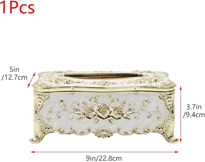 Geesatis Tissue Box Cover, Rectangle Tissue Box Holder,9" L x 5" W x 3.7" H