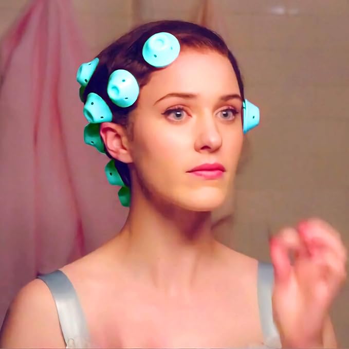 JANYUN 40 Pcs Magic Hair Rollers Include 20 pcs Large Silicone Curlers and 20pcs Small Silicone Curlers (Pale Cyan)