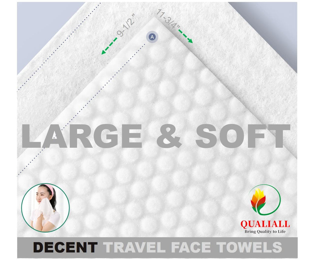 QUALIALL Premium Compressed Towels, Pure Cotton Portable Washcloth for Camping or Travel…