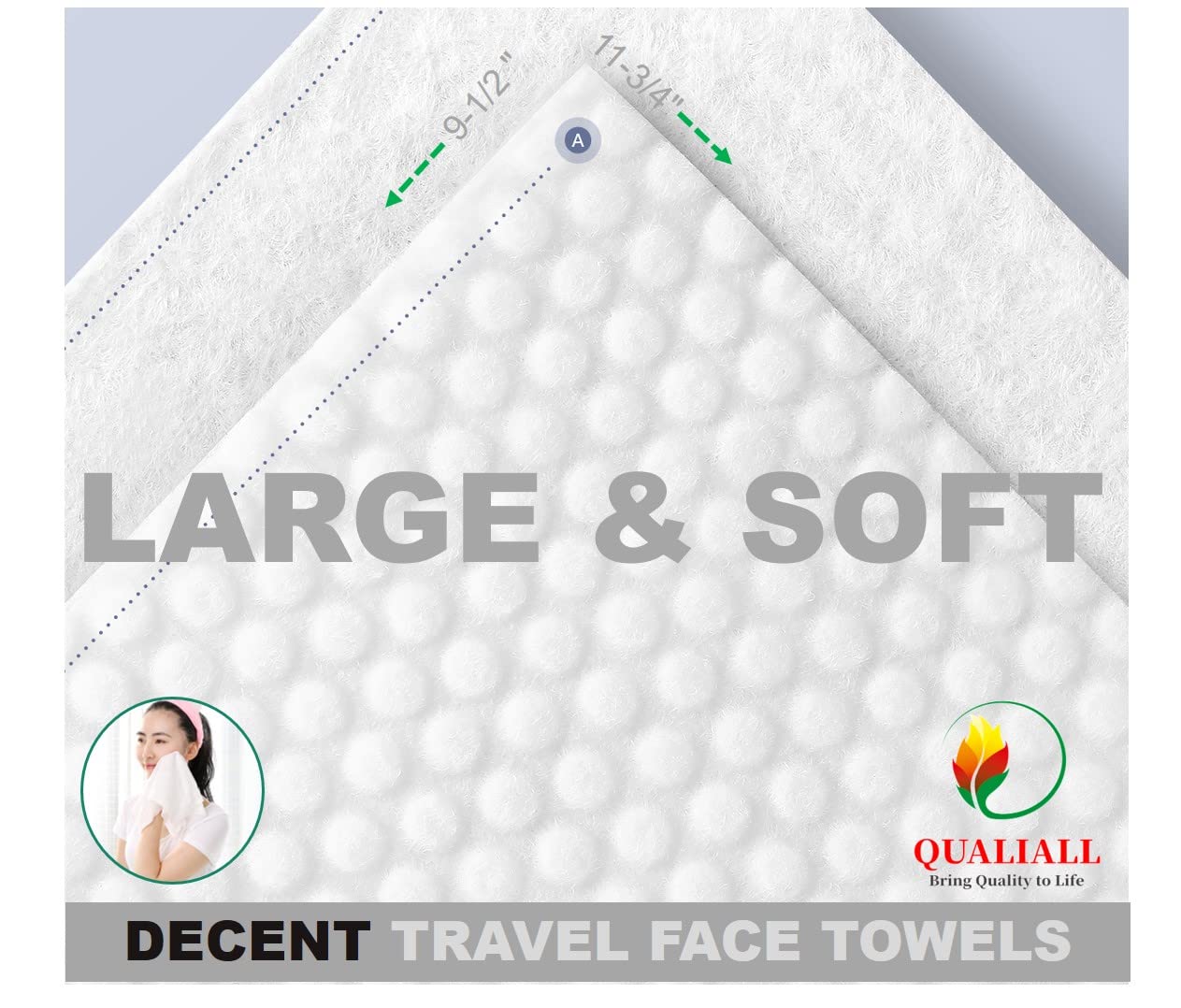 QUALIALL Premium Compressed Towels, Pure Cotton Portable Washcloth for Camping or Travel…