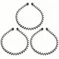 KELUBATU Metal Headband for Men, Adjustable Wavy Hair Band, Spring 3 Pcs