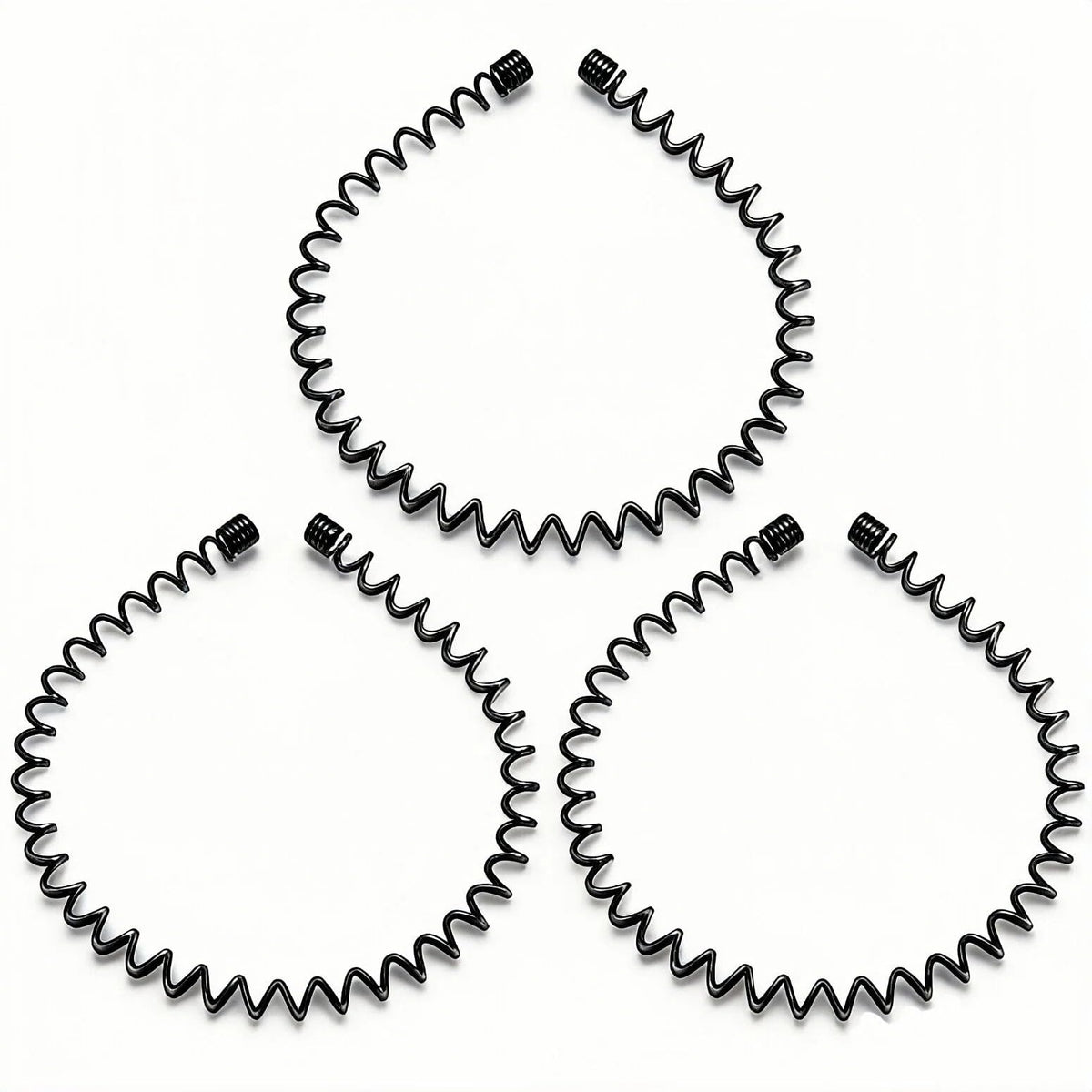 KELUBATU Metal Headband for Men, Non Slip Wave Hair Band, Zig Zag 3 Pcs