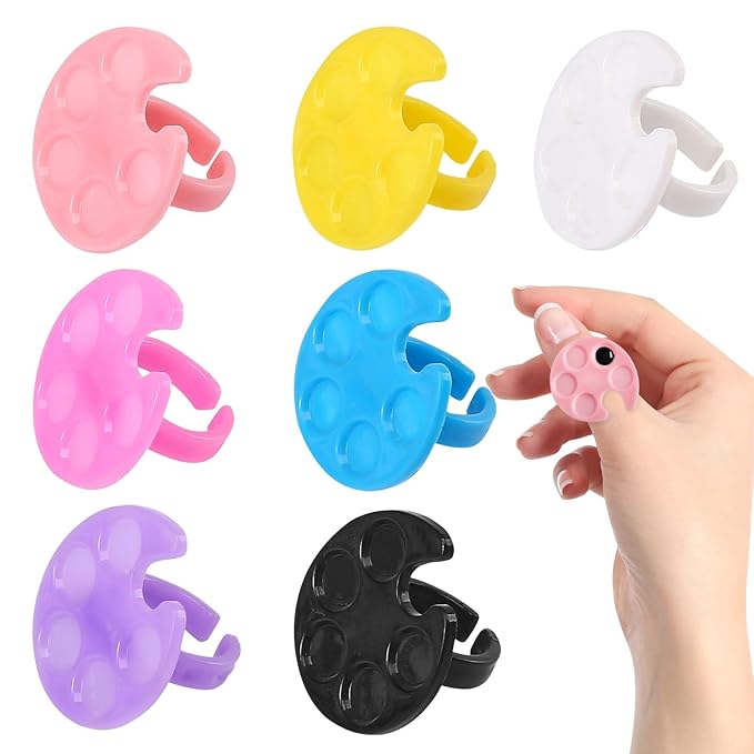 7 Pack Mini Nail Art Palette, Plastic Mixing Plate