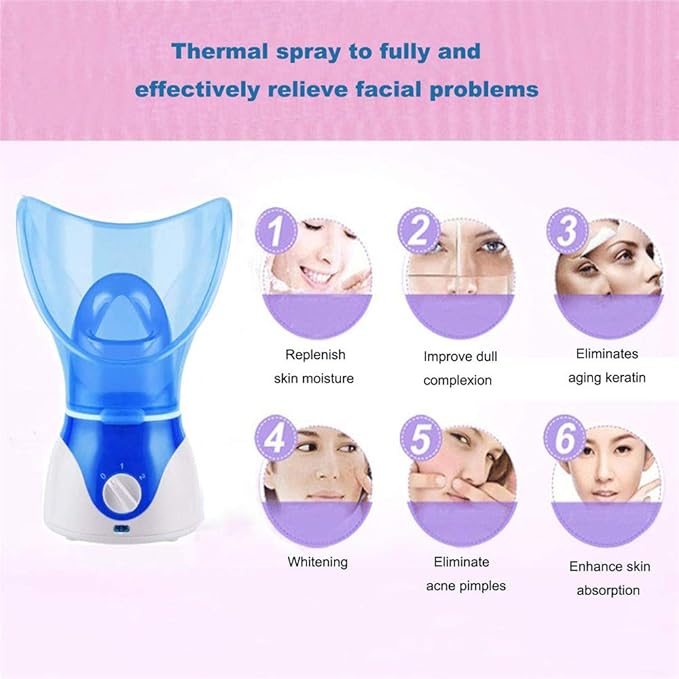 Facial Steamer Professional Steam Inhaler Facial Sauna Spa for Face Mask Moisturizer - Sinus with Aromatherapy Diffuser Skin Care