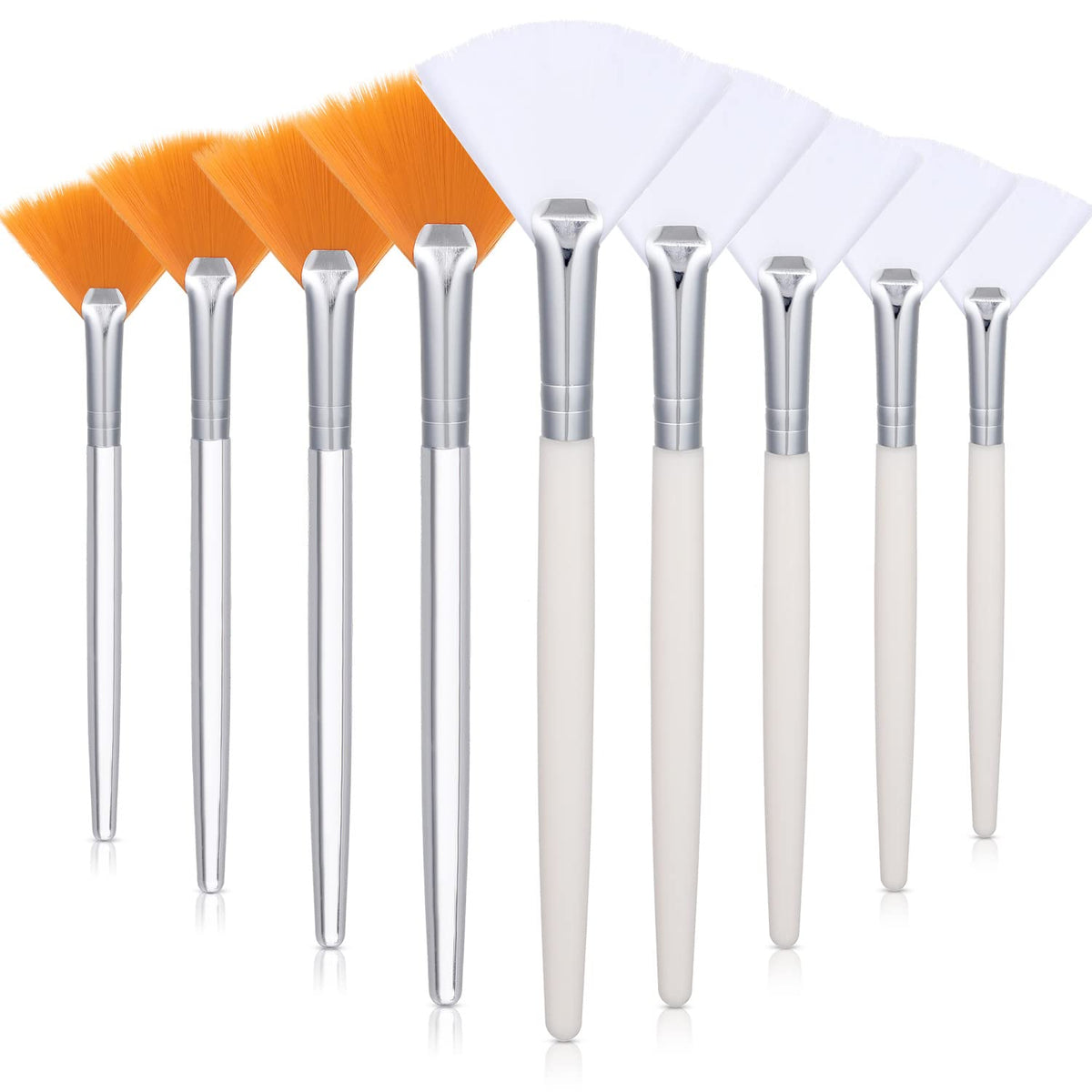 Maitys 9 Pieces Facial Fan Mask Brushes, Brown