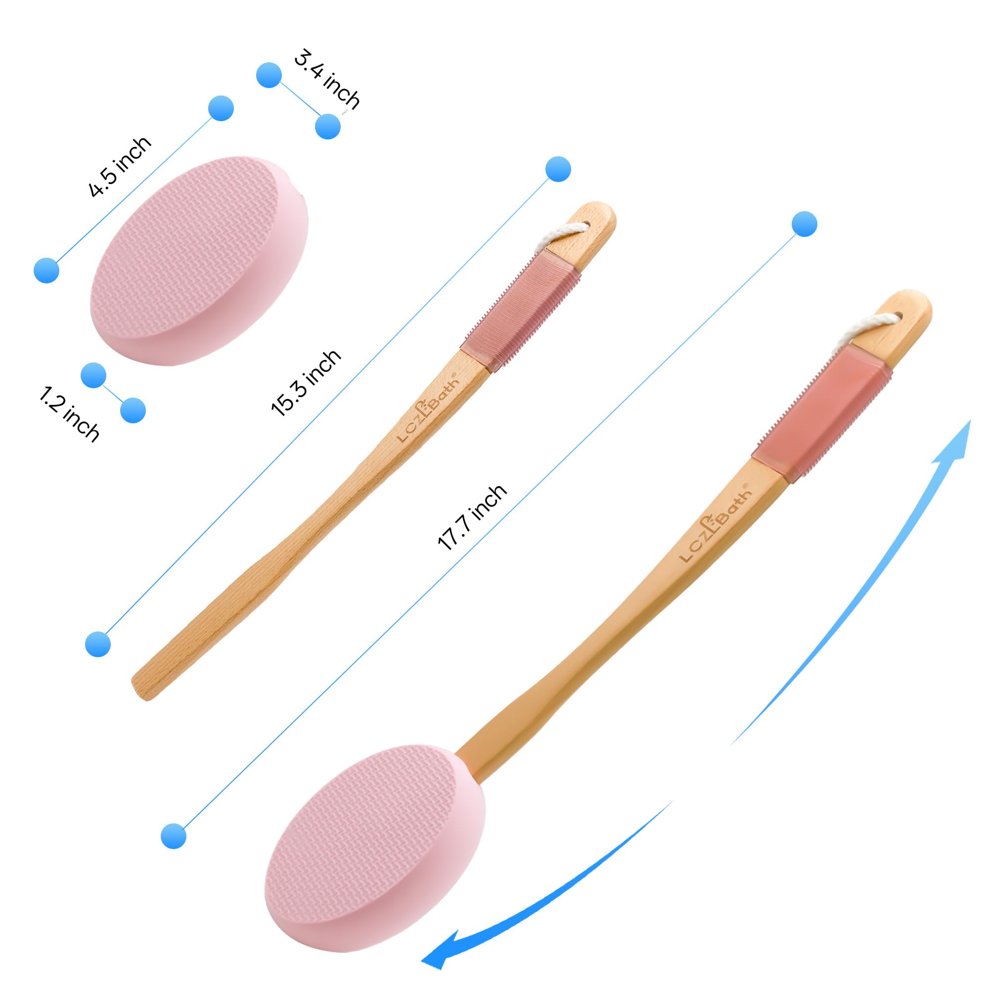 Lotion Applicator for Back Self Elderly with 4 Replaceable Pads & Long Curved Handle, Sunscreen Applicator for Kids, Seniors, Women to Apply Skin Creams, Ointment, Moisturizers and Self-Tanning Lotion