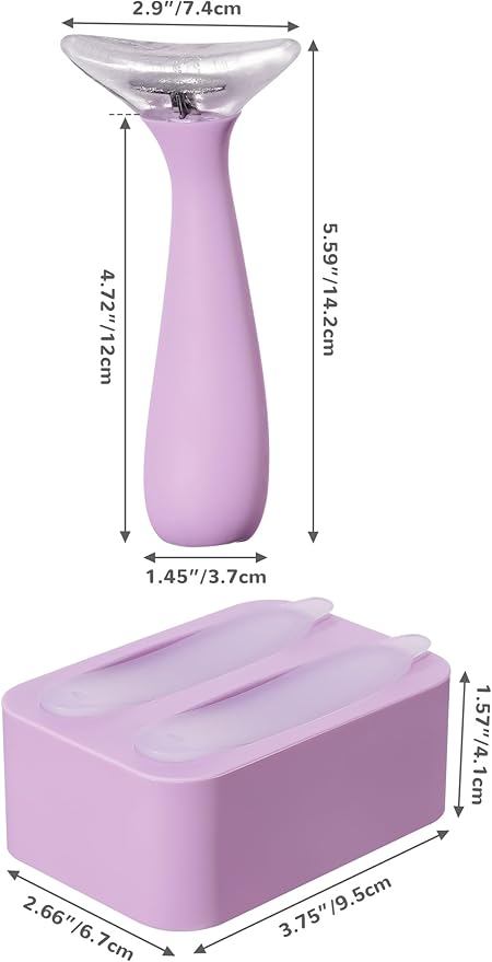 NiHome Purple Silicone Facial Ice Mold Tool, Reusable Cooling Face and Body Stick for Puffiness Relief, Pore Tightening, Sun-Exposed Skin Soothing, Headache Refreshing Care, Portable with Handle