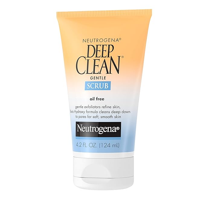 Neutrogena Deep Clean Gentle Daily Facial Scrub, Oil-Free Cleanser, 4.2 Fl Oz (Pack of 2)